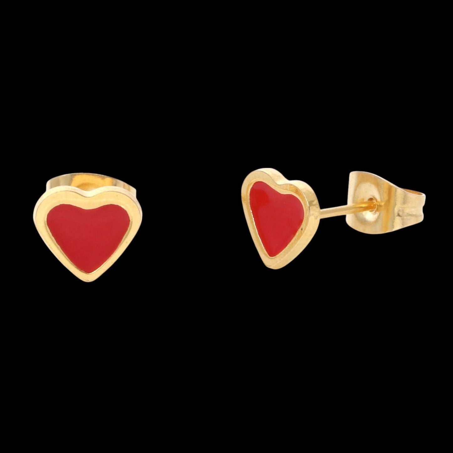 Fame Accessories Enamel Mini Heart Stud Earrings