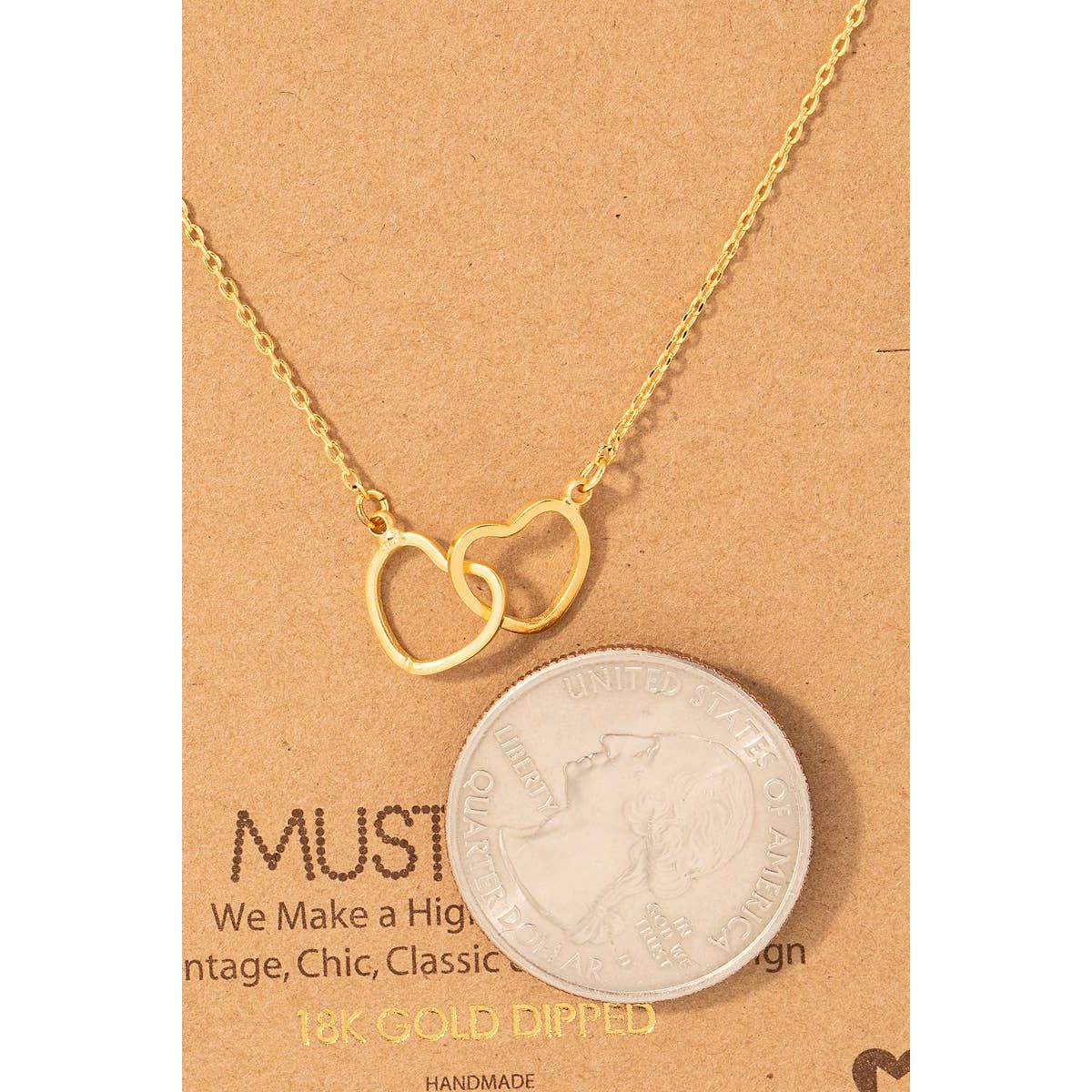 Fame Accessories Heart Link Charm Necklace: G