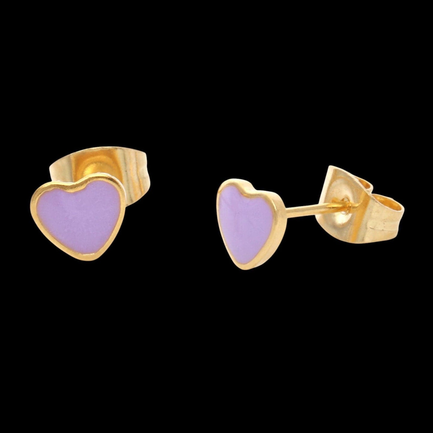 Fame Accessories Purple Mini Enamel Heart Stud Earrings