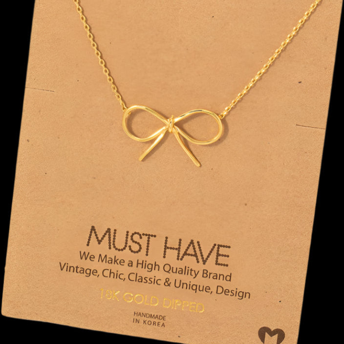 The Smiley Face Boutique Gold π Tie It All Together: Bow Necklace π