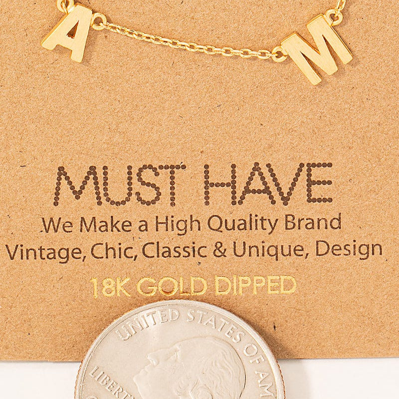 The Smiley Face Boutique π MAMA, But Make It Chic: Gold-Dipped Letter Necklace π