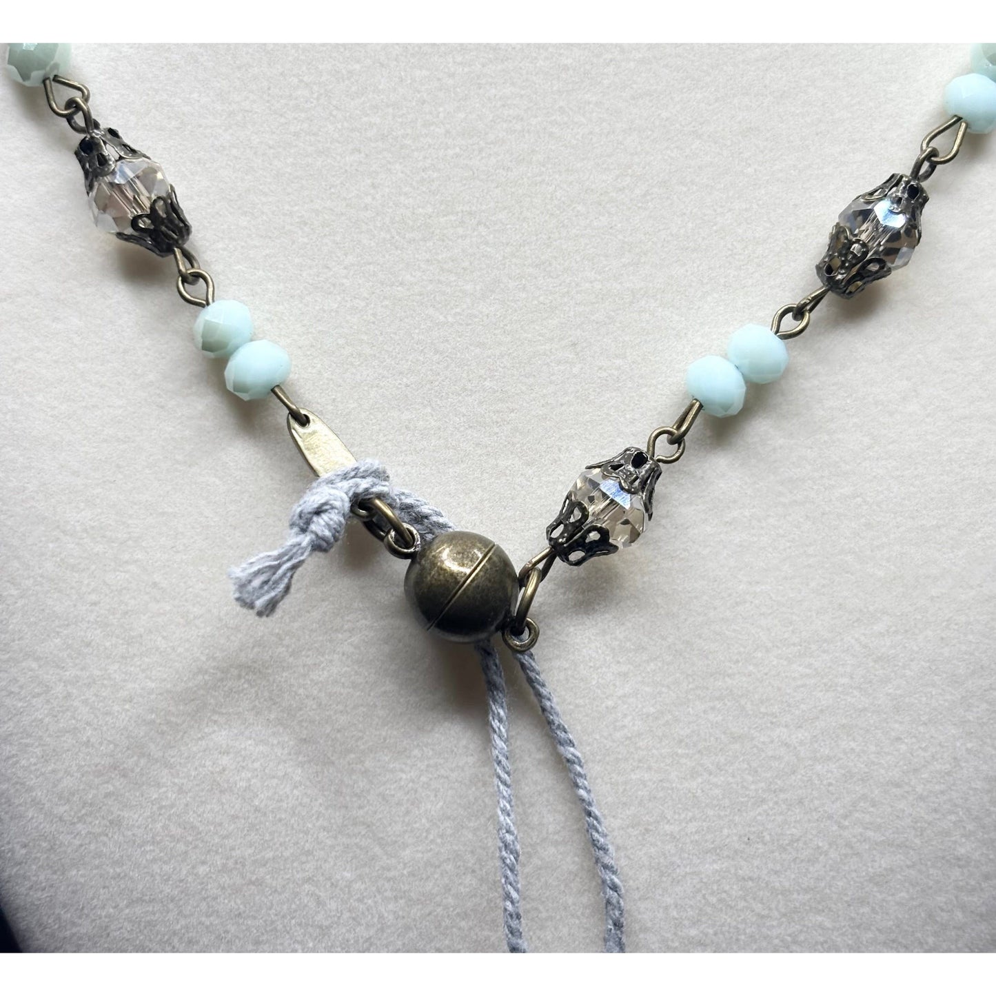 The Smiley Face Boutique Melania Clara Aqua & Blush Drop Necklace – Little Luxuries Collection