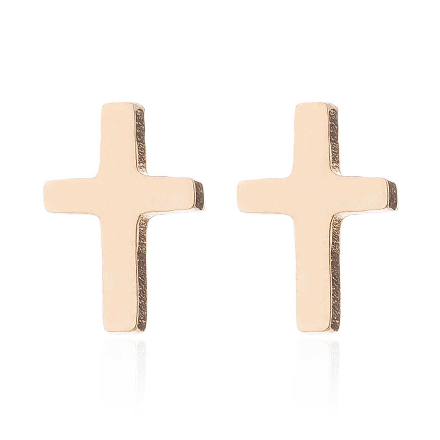 The Smiley Face Boutique ✨ Minimalist Gold Cross Stud Earrings – Chic & Timeless! ✨