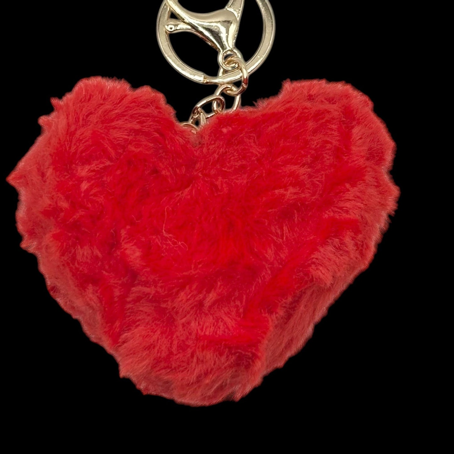The Smiley Face Boutique Red Fluffy Heart Keychain ππ