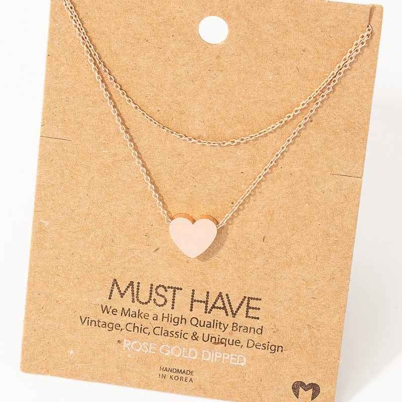 The Smiley Face Boutique Rose Gold π Layered Love: Gold-Dipped Heart Necklace π