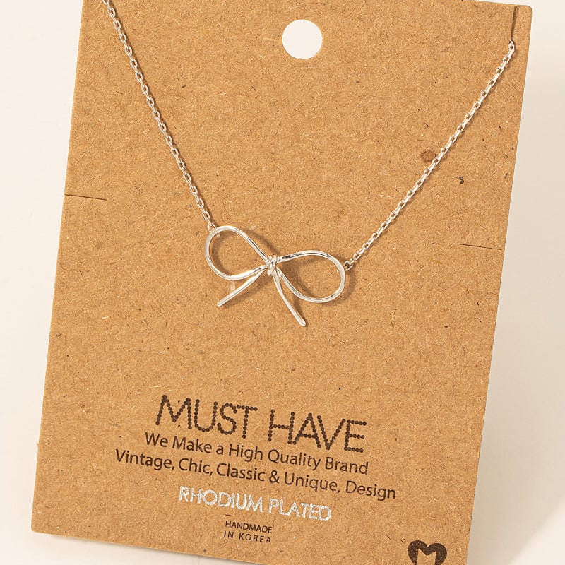 The Smiley Face Boutique Silver π Tie It All Together: Bow Necklace π