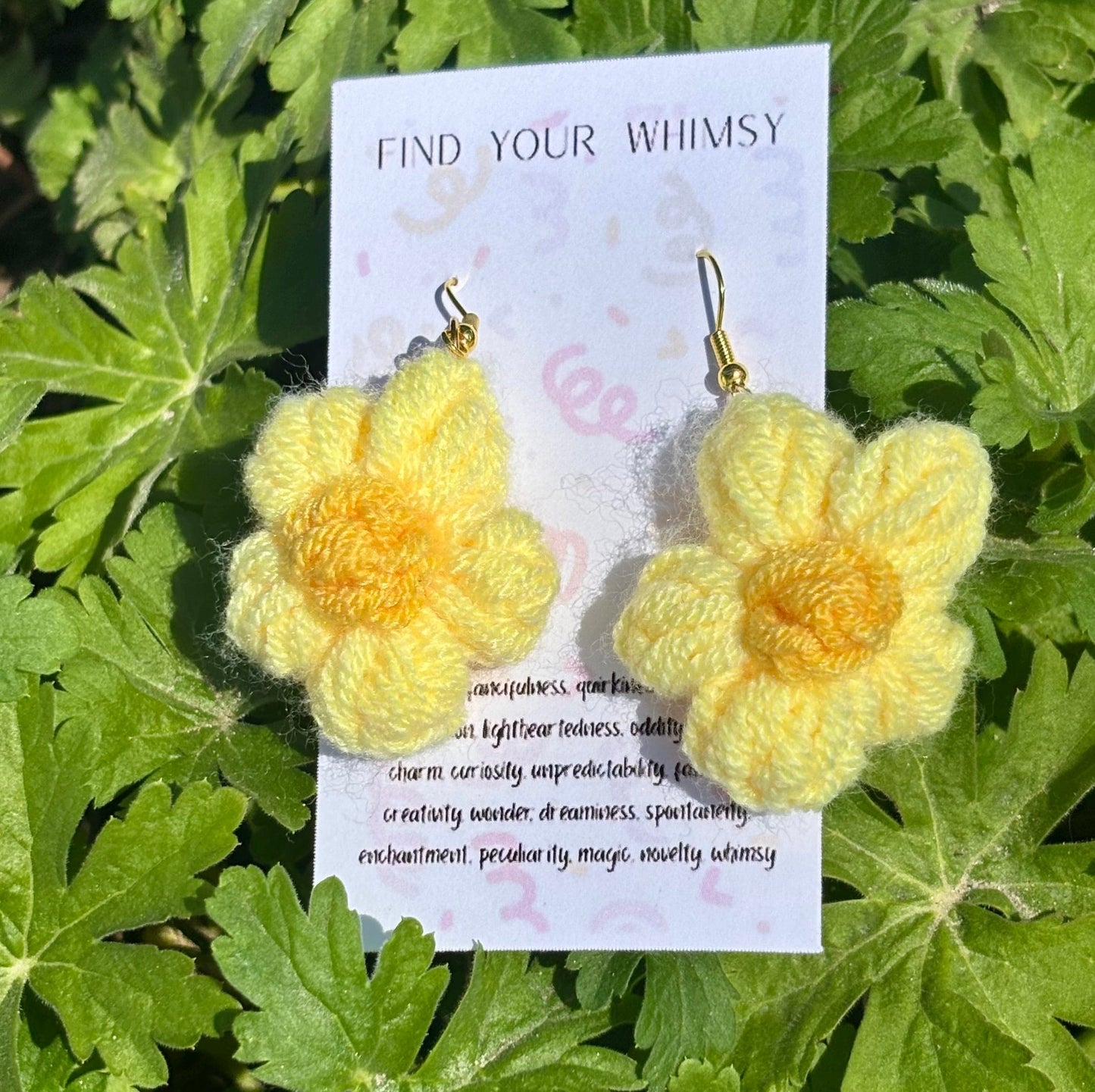 Whitney's Whimzees Handmade Flower Crochet Earrings - 1.75 inch Flowers