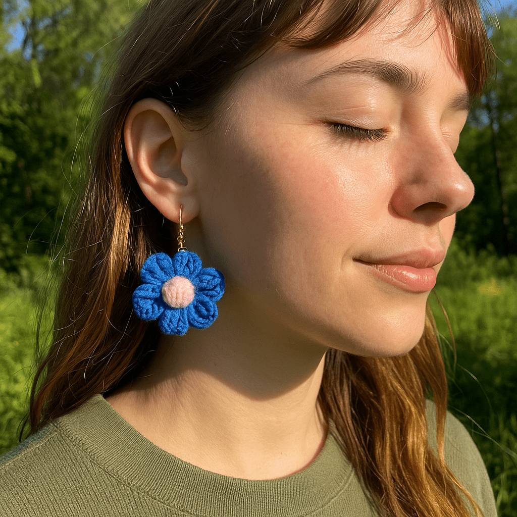 Whitney's Whimzees Handmade Flower Crochet Earrings