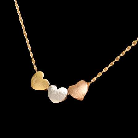 Fame Accessories Dainty Three Heart Pendant Necklace: G