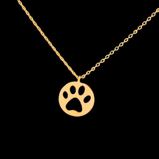 Fame Accessories Paw Print Pendant Necklace: G