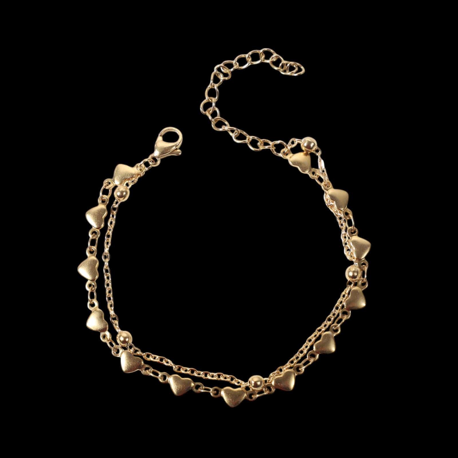 The Smiley Face Boutique 💛 Gold Heart Layered Bracelet – Sweet & Chic! 💛