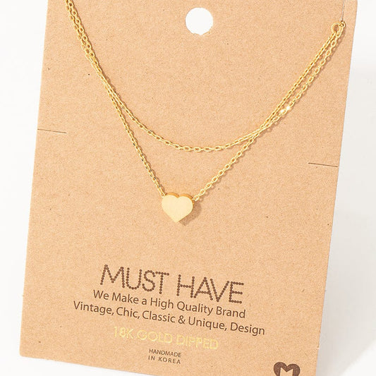 The Smiley Face Boutique Gold 💛 Layered Love: Gold-Dipped Heart Necklace 💛