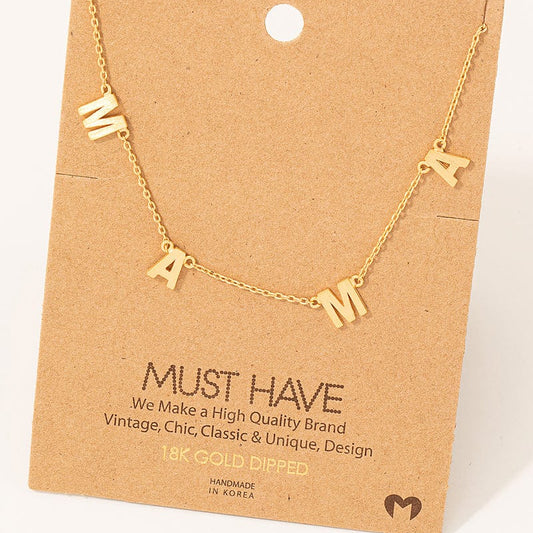 The Smiley Face Boutique 💛 MAMA, But Make It Chic: Gold-Dipped Letter Necklace 💛