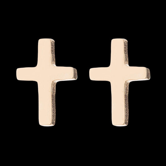 The Smiley Face Boutique ✨ Minimalist Gold Cross Stud Earrings – Chic & Timeless! ✨