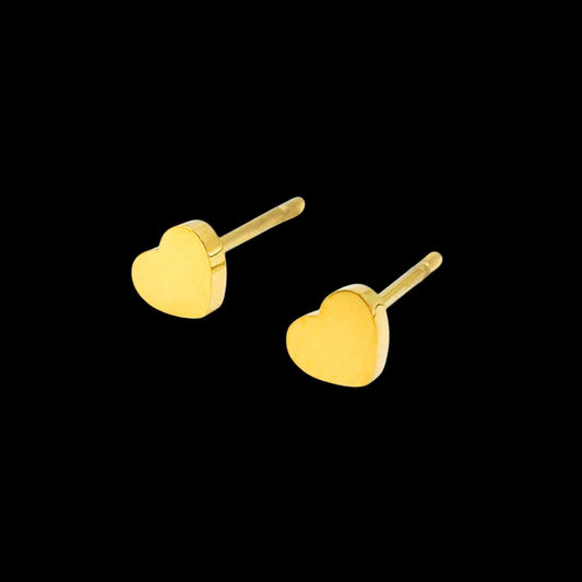The Smiley Face Boutique Tiny Heart Stud Earrings – Minimalist Gold Perfection 💛