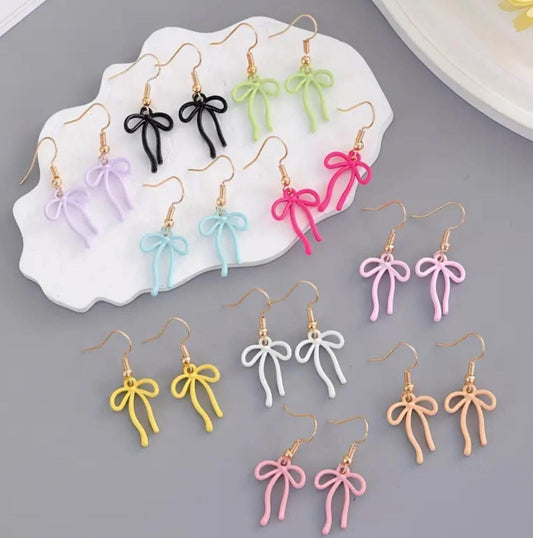 Whitney's Whimzees Pink Color Pop Bow Earrings