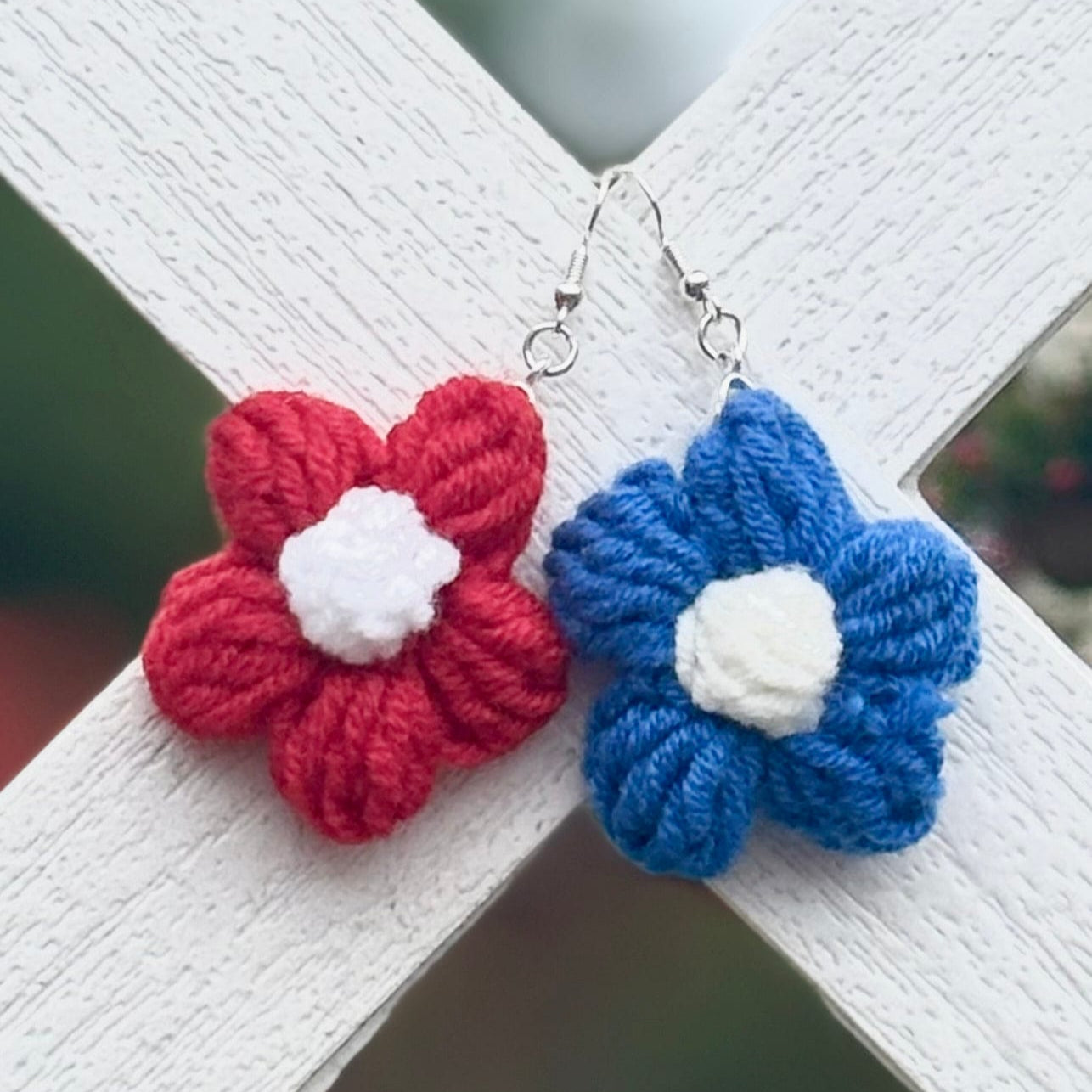 Whitney's Whimzees Red, White & Bloom Earrings